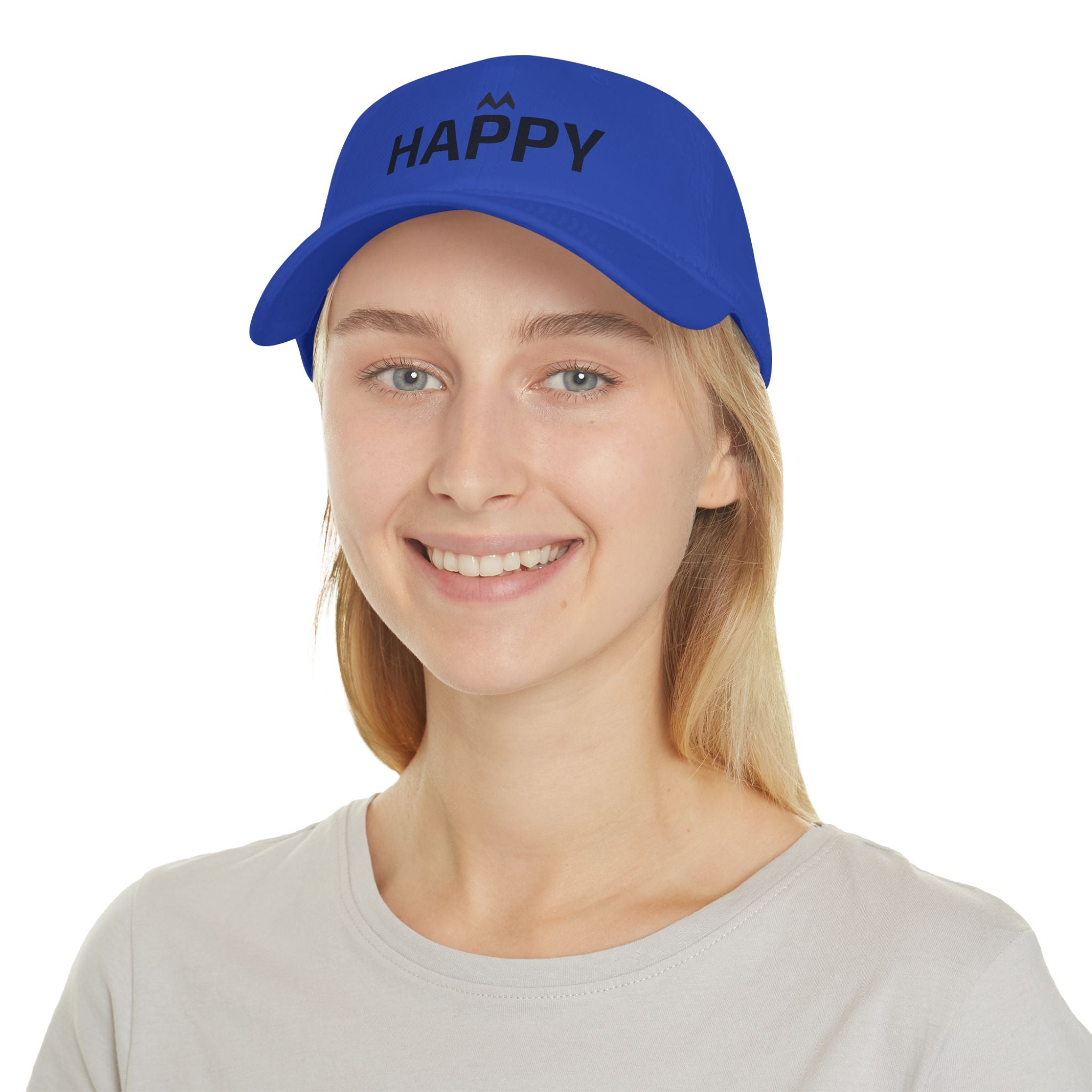 'Happy' Embroidered Mood Cap Baseball Cap — Minimal Positive Dad Hat