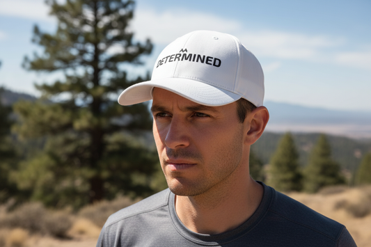'DETERMINED'  Mood Cap Embroidered Baseball Cap — Minimal Positive Dad Hat