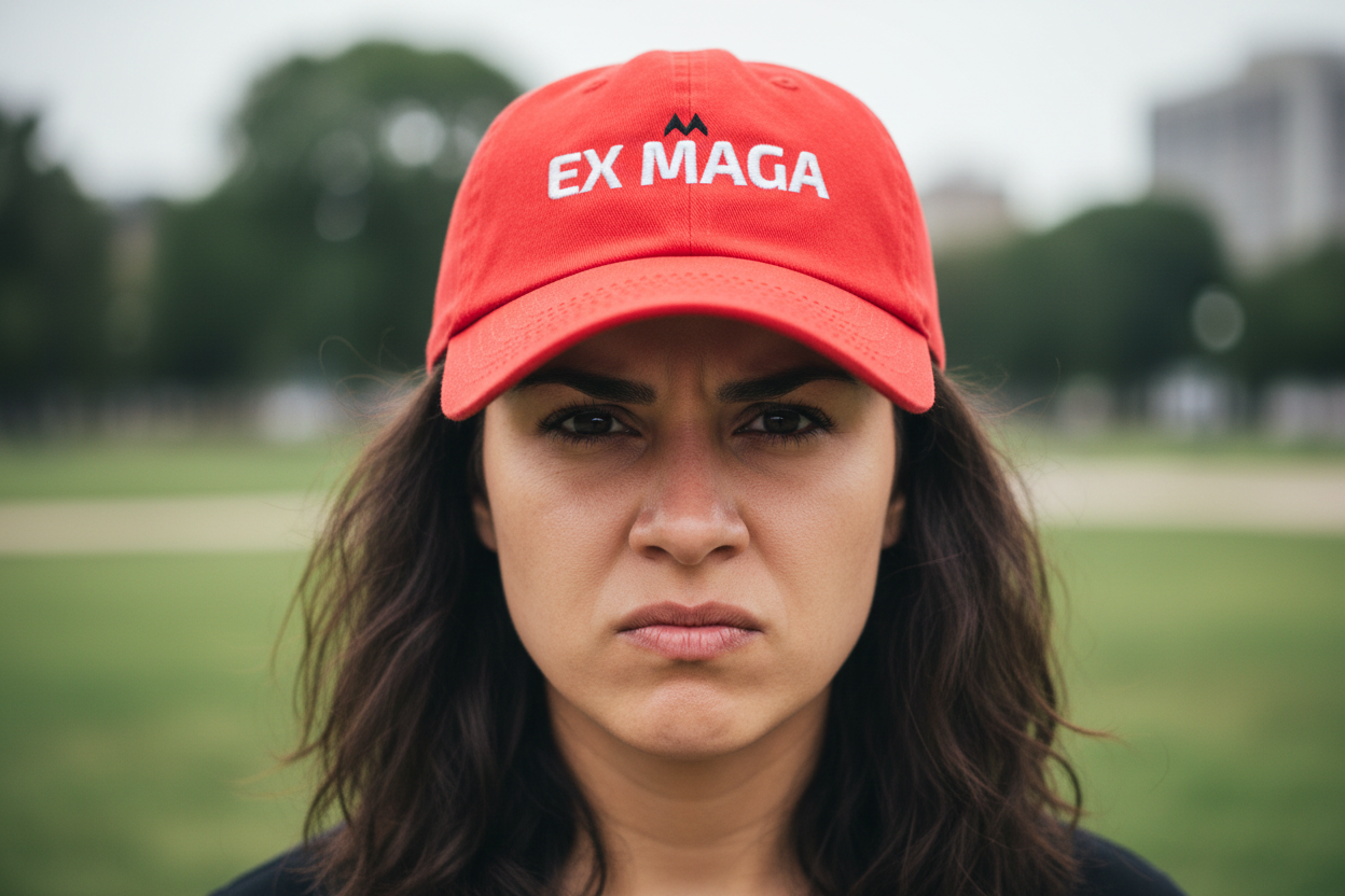'EX MAGA'  Mood Cap Embroidered Baseball Cap — Minimal Positive Dad Hat
