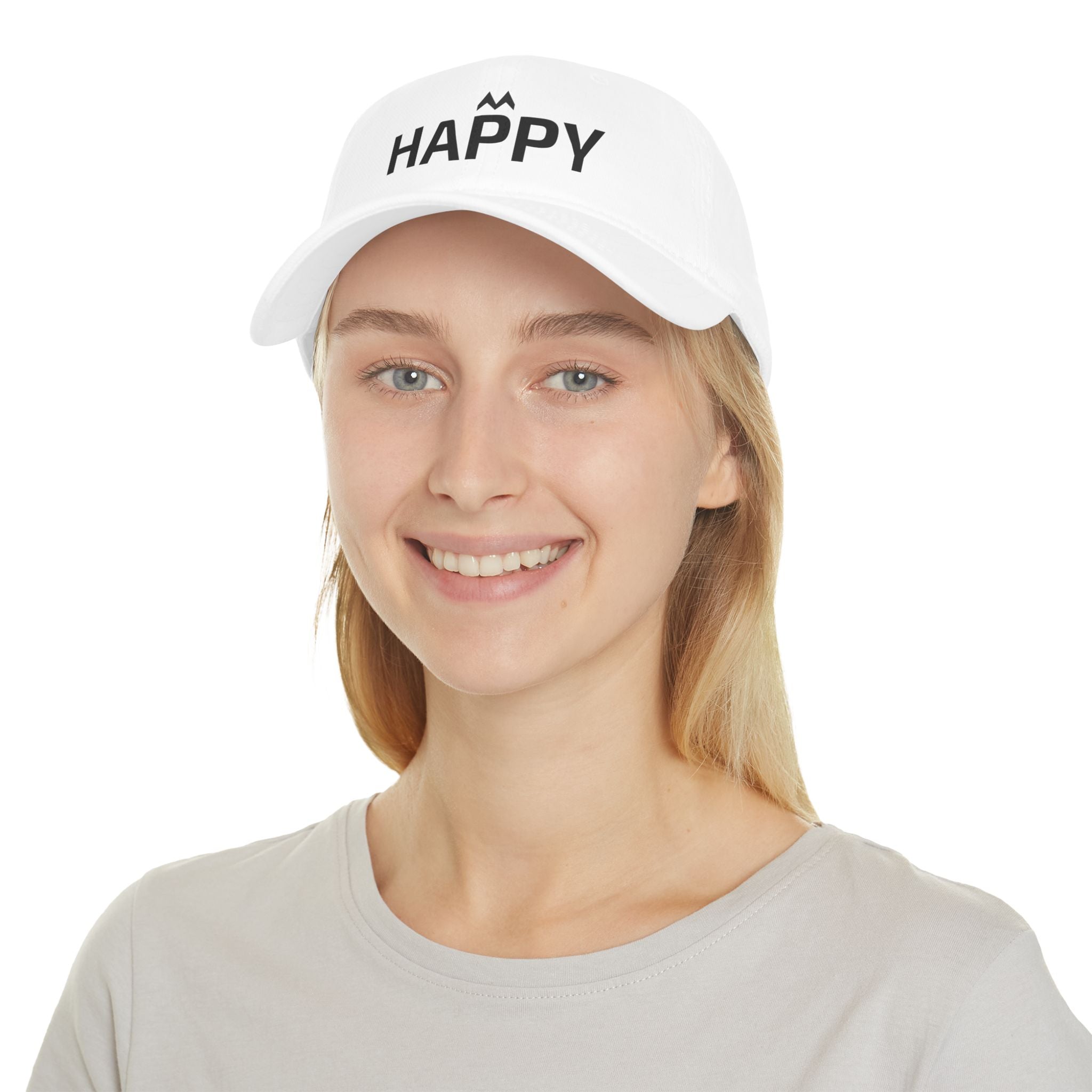 'Happy' Embroidered Mood Cap Baseball Cap — Minimal Positive Dad Hat