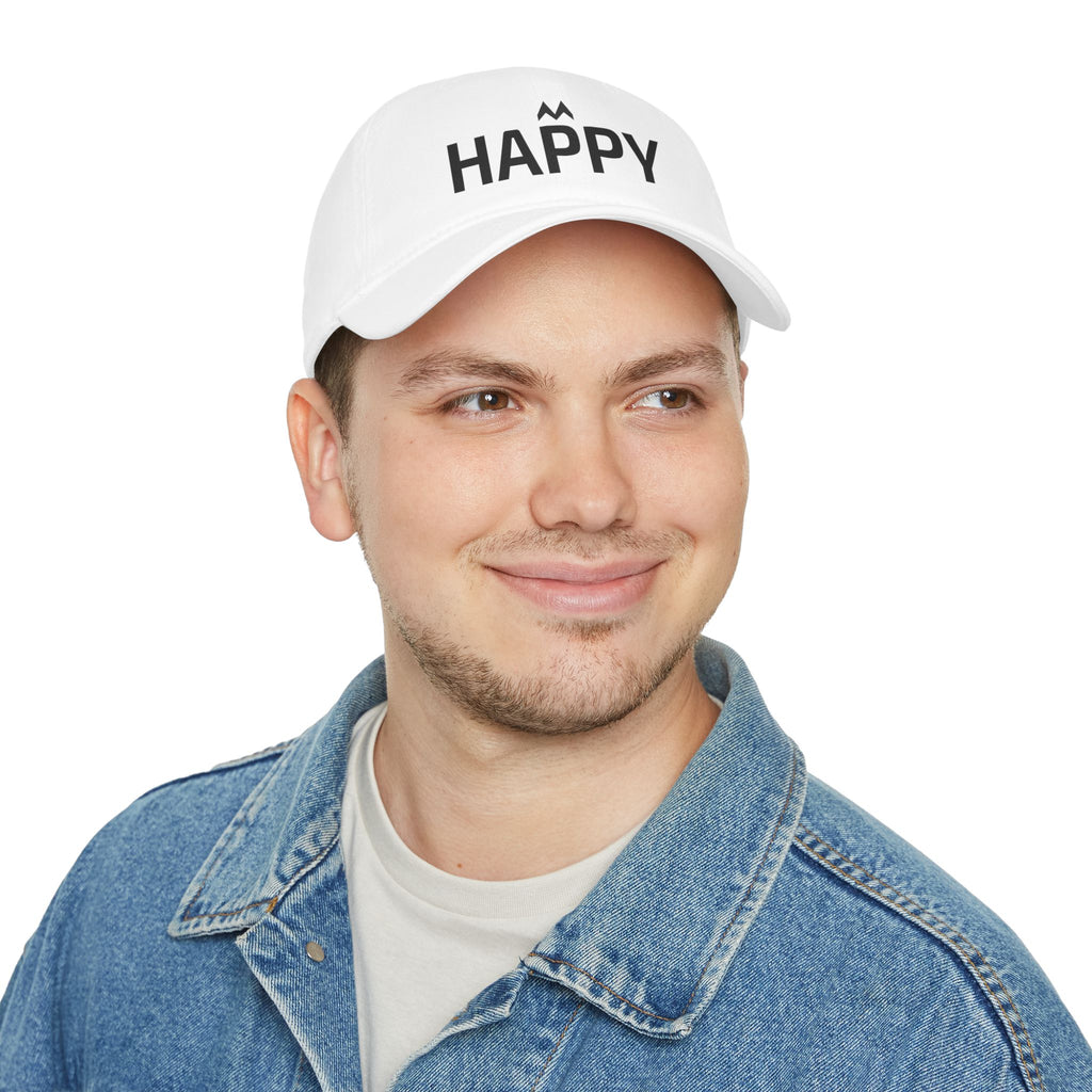 'Happy' Embroidered Mood Cap Baseball Cap — Minimal Positive Dad Hat