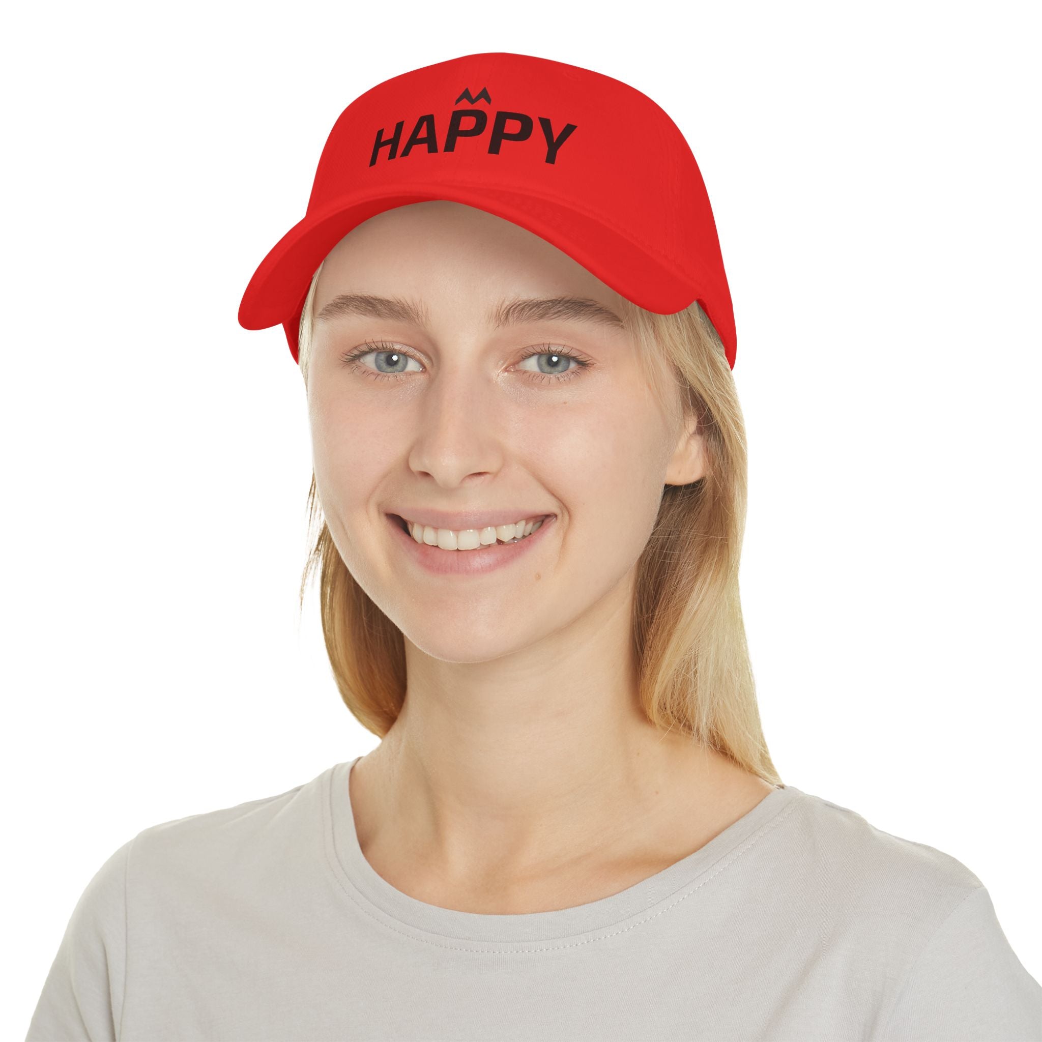 'Happy' Embroidered Mood Cap Baseball Cap — Minimal Positive Dad Hat